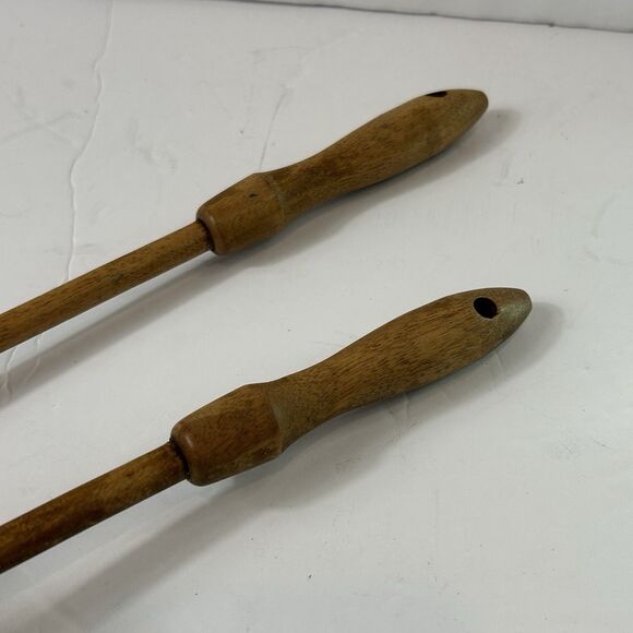 Vintage Rooster Salt Pepper Shakers Long Handled Woodpecker Woodware Japan 14" - Picture 5 of 6